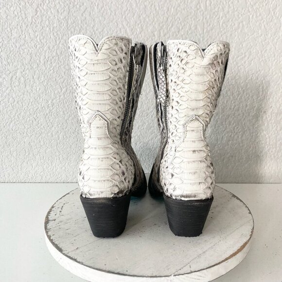 Lane VICKSON Womens Cowboy Bootie 7 SnakeSkin Black Western Cowgirl Short Boots - Picture 3 of 11